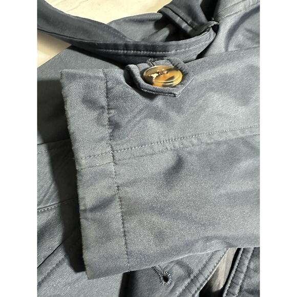 Covington Women's Button Front Rain Trench Coat Tortoise Shell Style Buttons LG - Picture 7 of 9